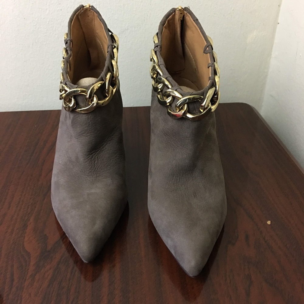 Nine West leather grey ankle booties sz 7.5M